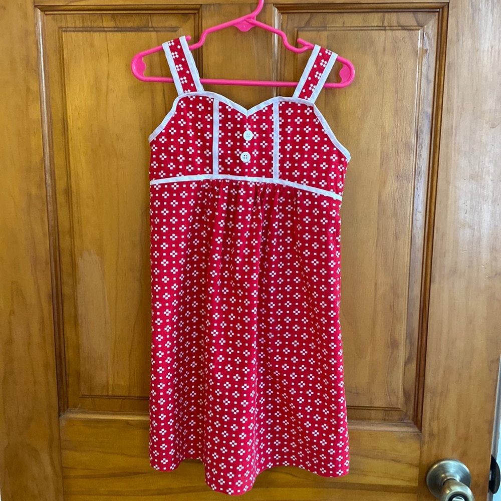 Hanna Andersson Red with White Print Sun Dress, Size 5T (110 cm)